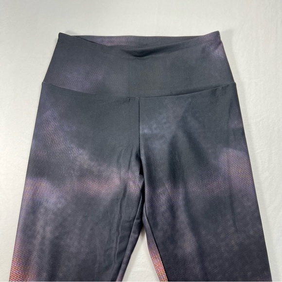 MPG Black Purple Pink Orange Abstract Print Athletic Leggings Women's Size M - Picture 2 of 4
